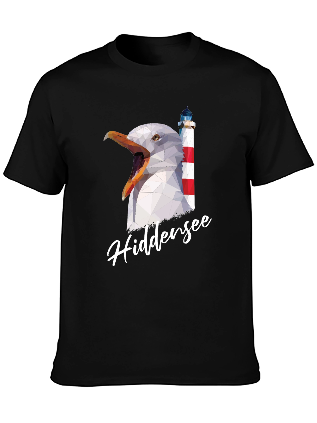 HiddenSee Graphic T-Shirt: Seagull & Lighthouse