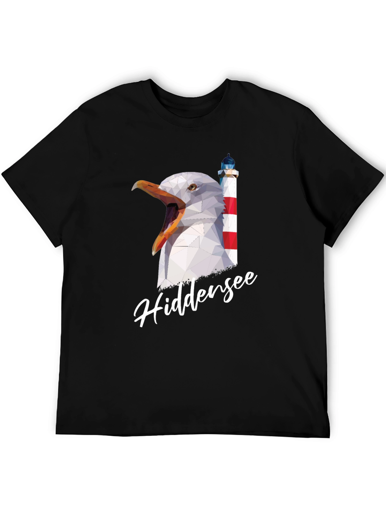 HiddenSee Graphic T-Shirt: Seagull & Lighthouse