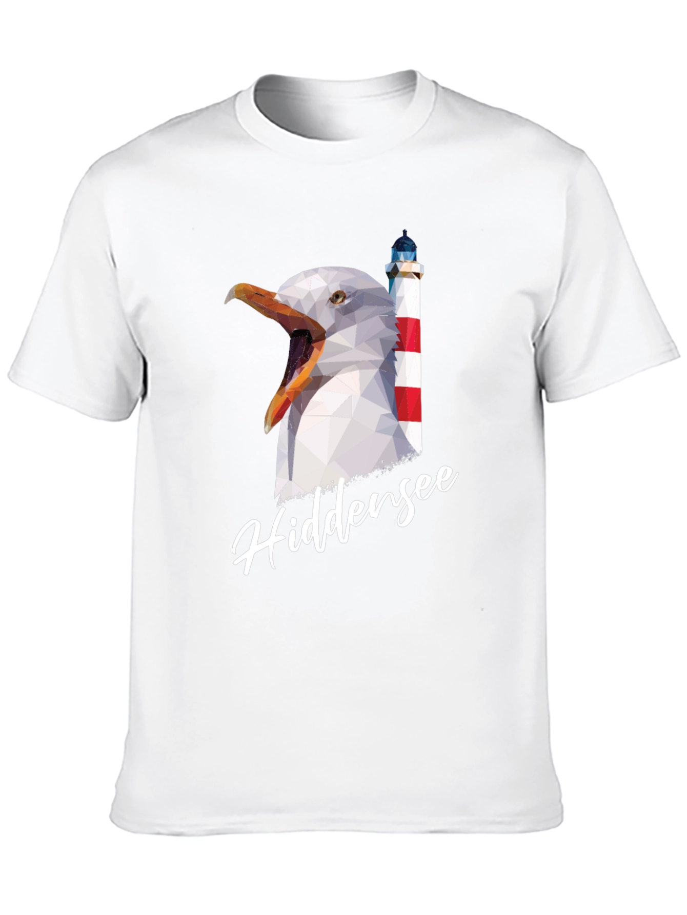 HiddenSee Graphic T-Shirt: Seagull & Lighthouse