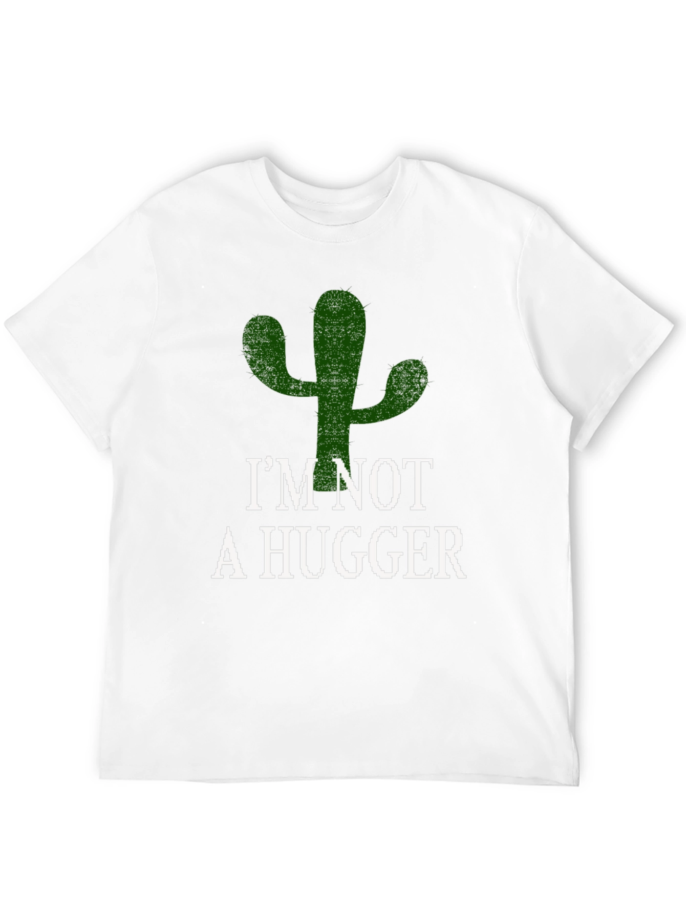 Im Not A Hugger Cactus T-Shirt - Black