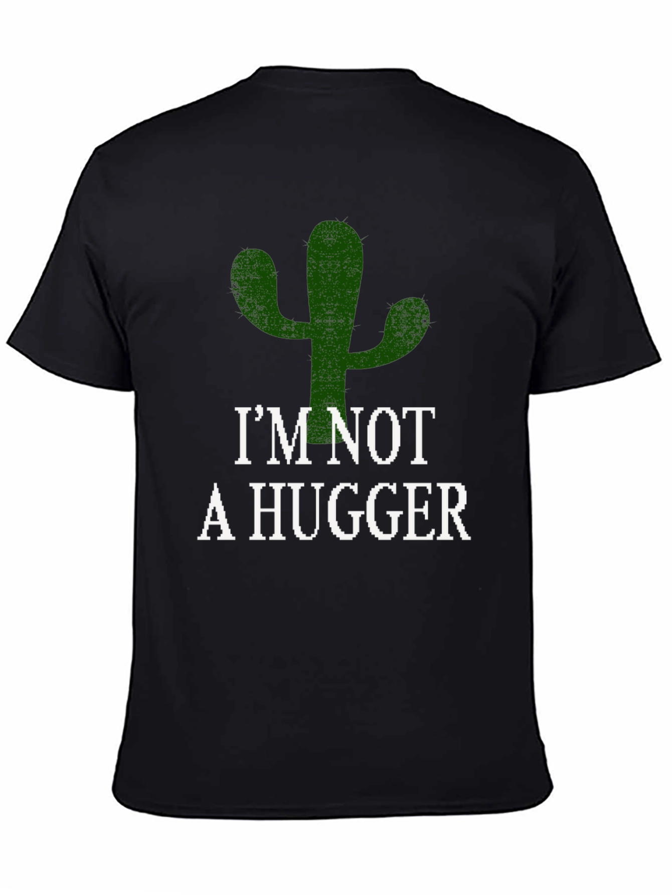Im Not A Hugger Cactus T-Shirt - Black
