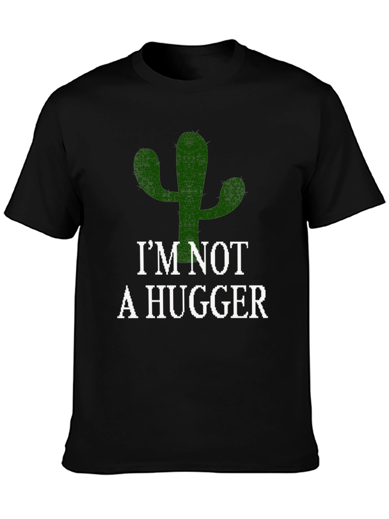 Im Not A Hugger Cactus T-Shirt - Black