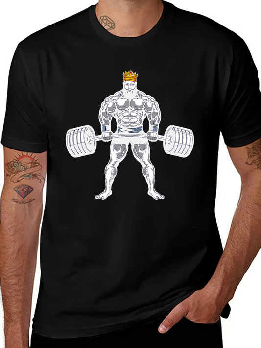 King Gains Gym T-Shirt - Black Cotton Workout Tee