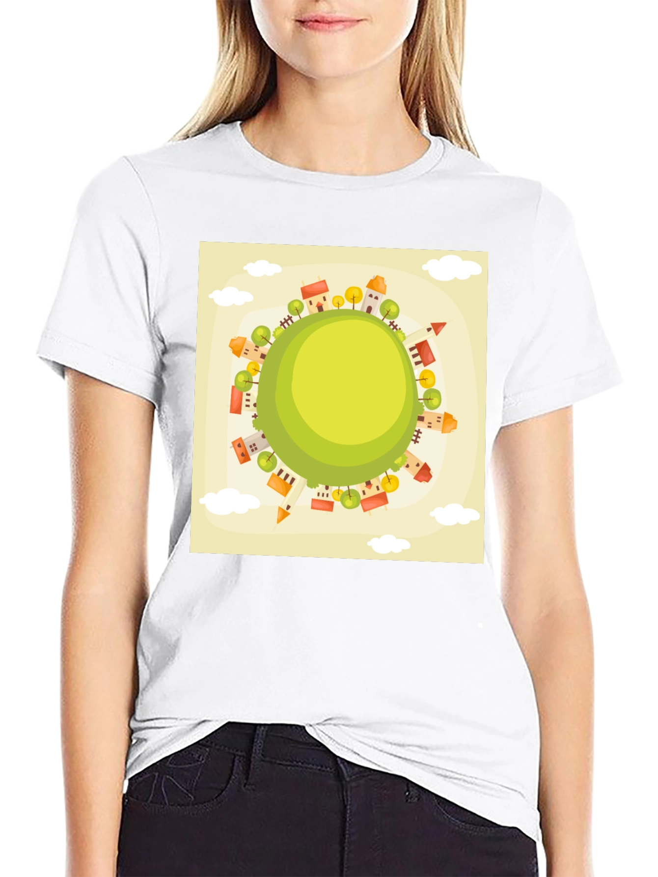 Cartoon World Graphic Tee - Black