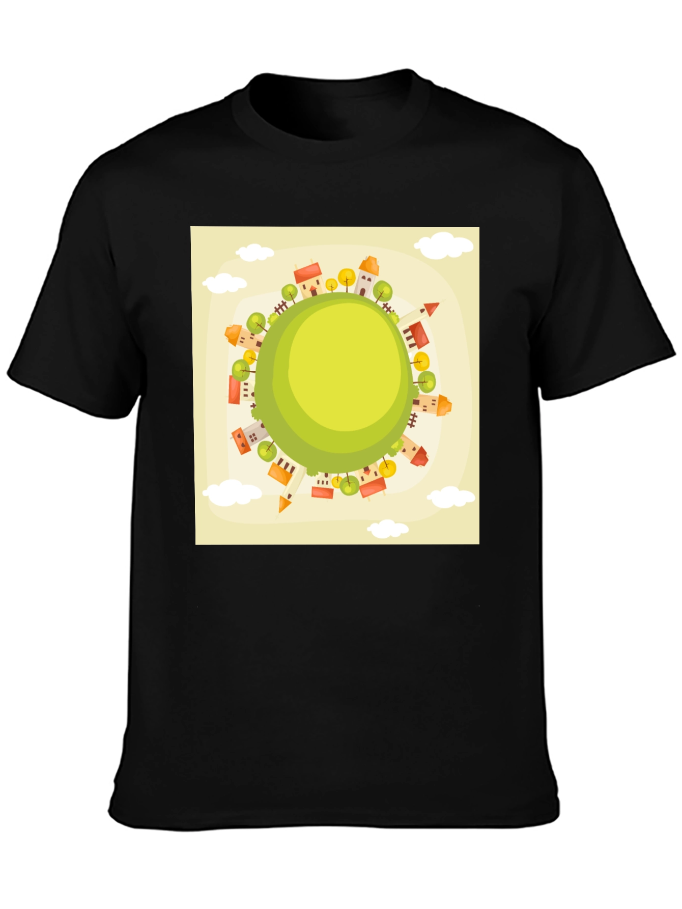 Cartoon World Graphic Tee - Black