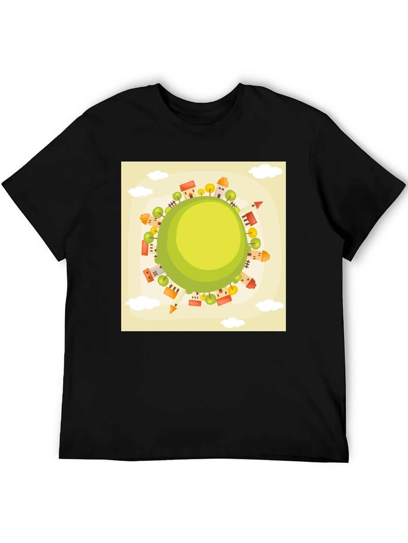 Cartoon World Graphic Tee - Black