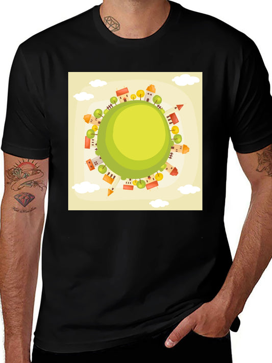 Cartoon World Graphic Tee - Black