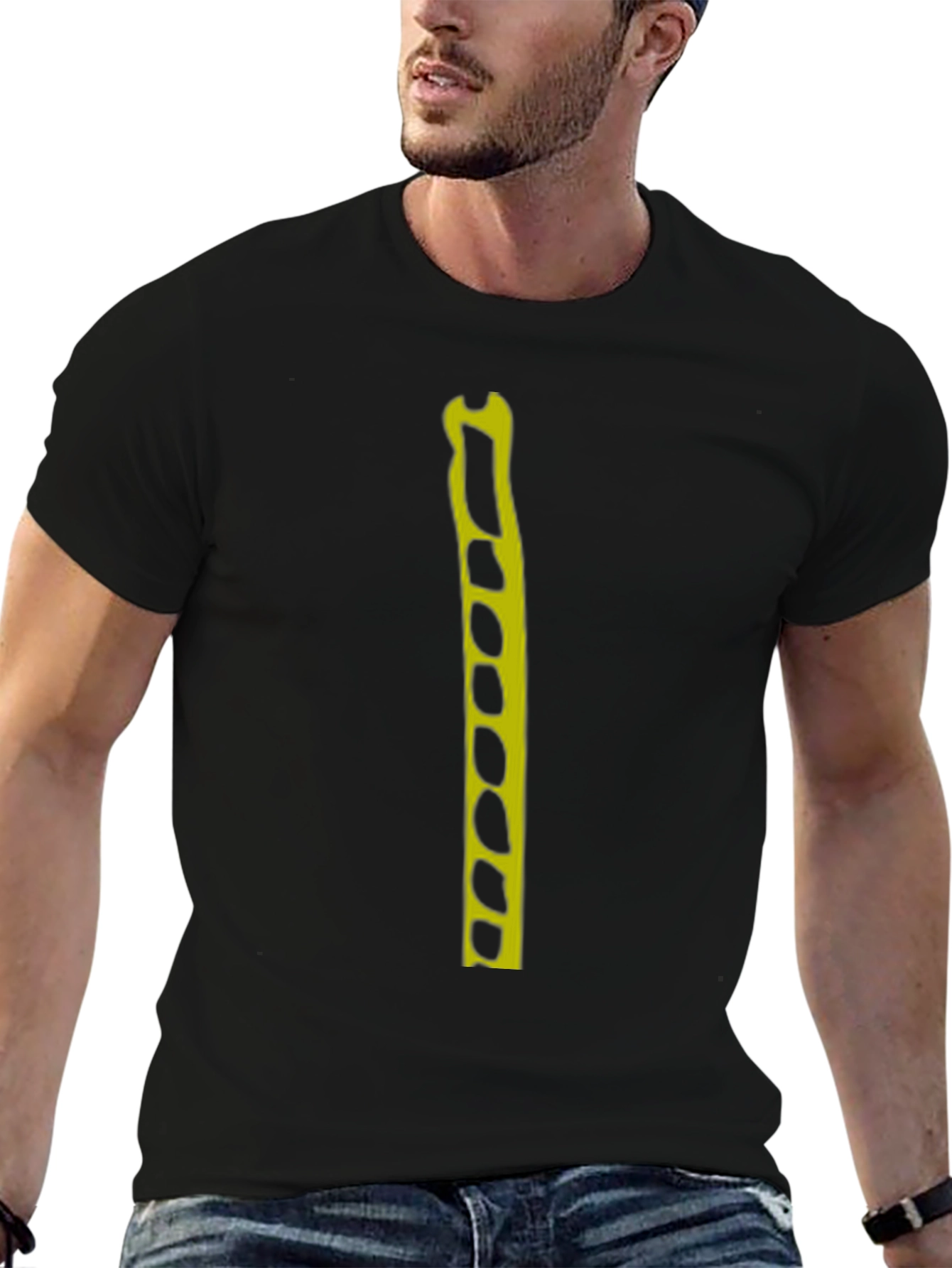 Modern Graphic Tee - Black with Yellow Design
