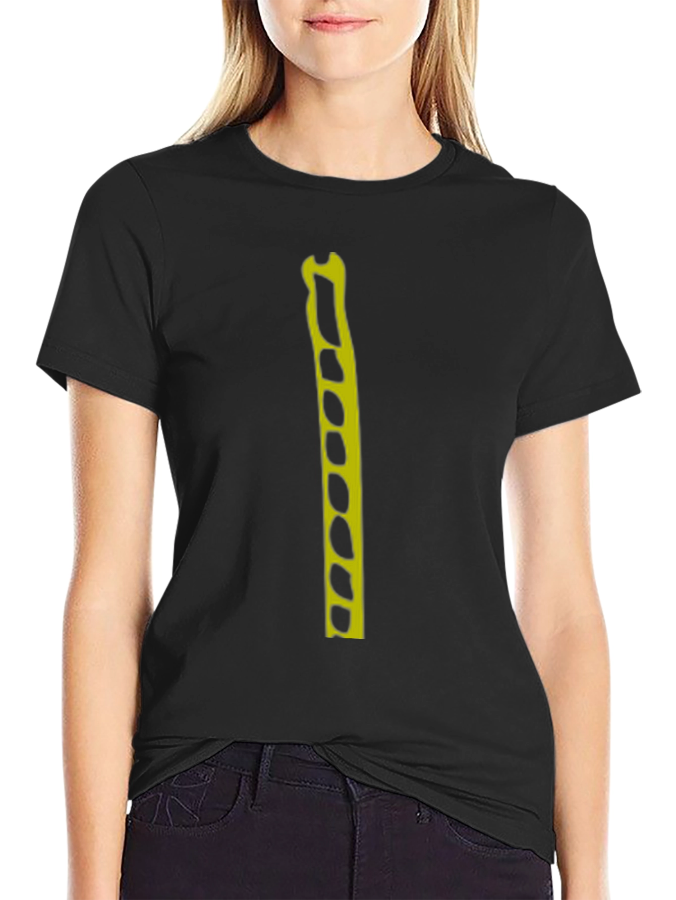Modern Graphic Tee - Black with Yellow Design