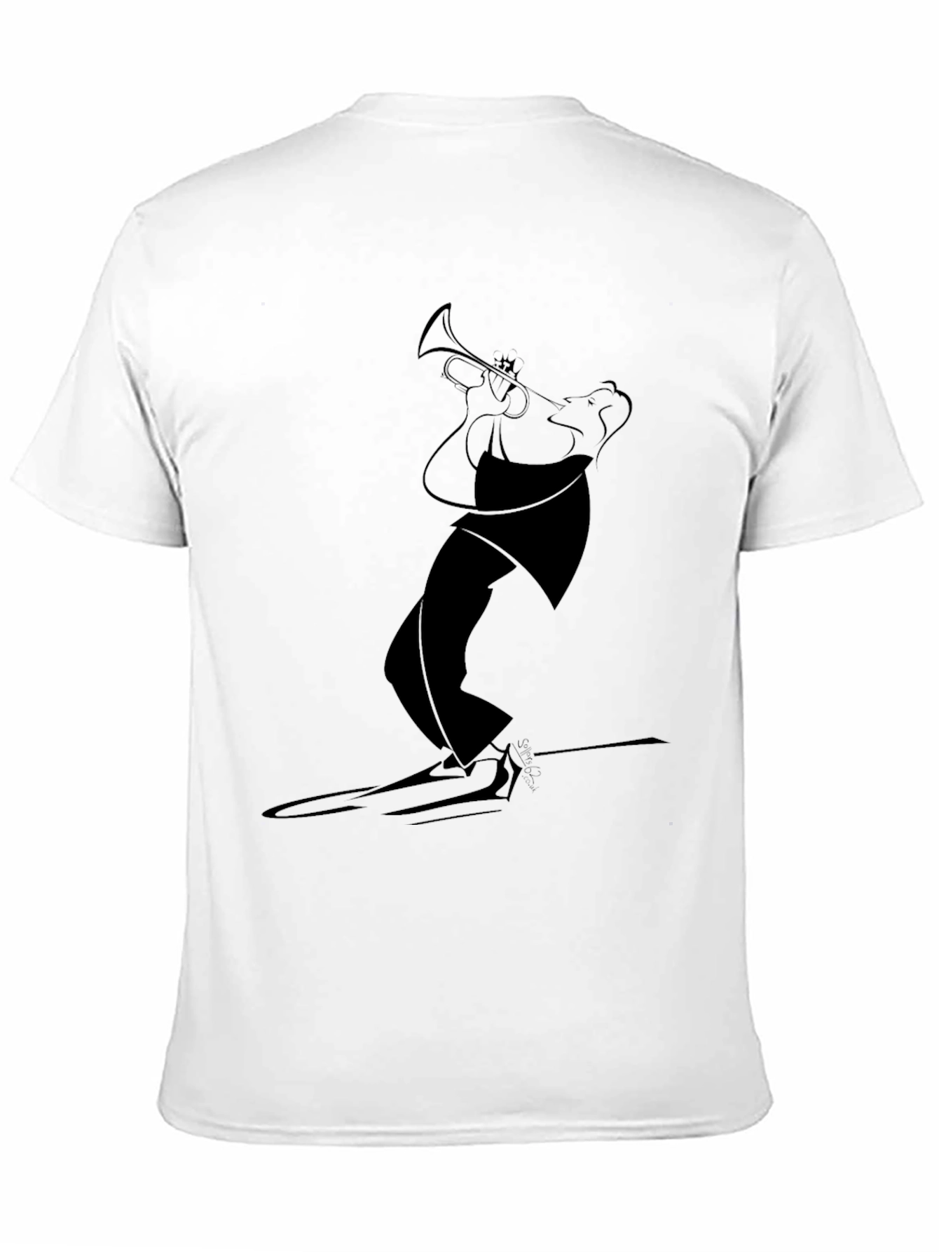 Jazz Trumpet Player Graphic Tee - Black