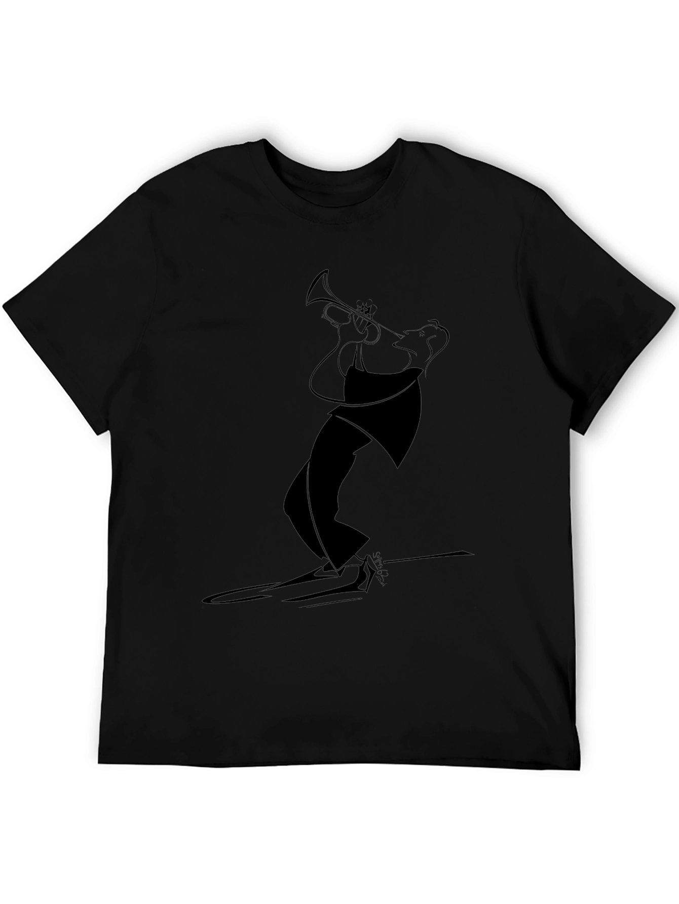 Jazz Trumpet Player Graphic Tee - Black