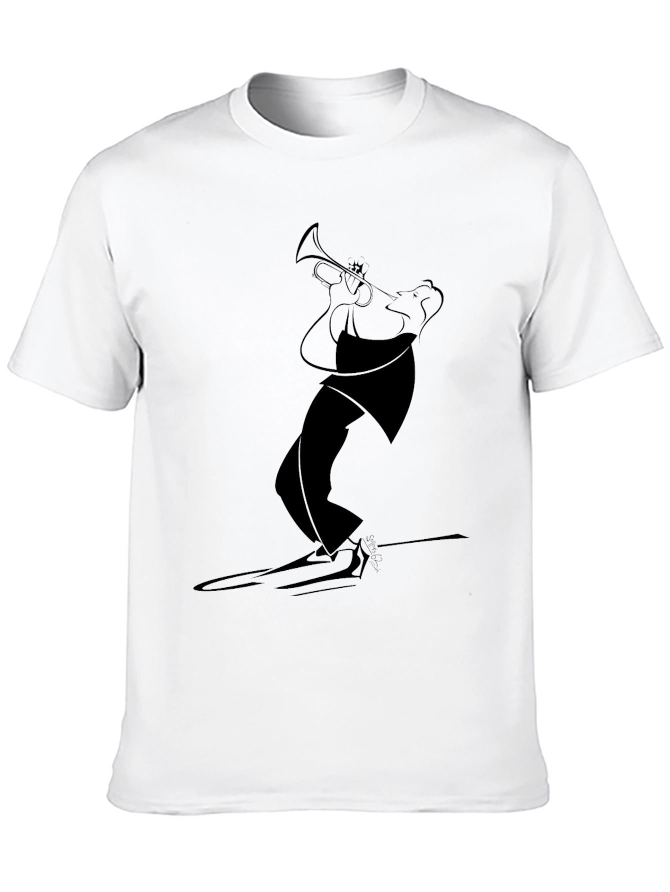 Jazz Trumpet Player Graphic Tee - Black
