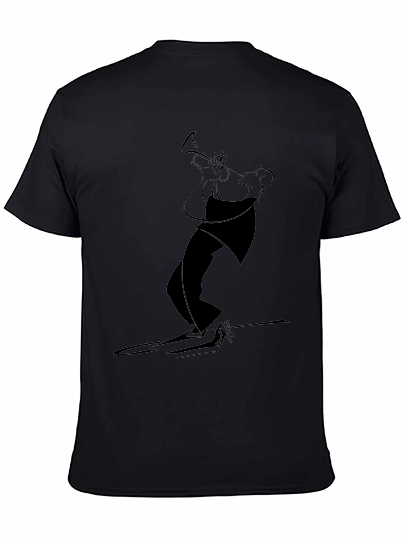 Jazz Trumpet Player Graphic Tee - Black