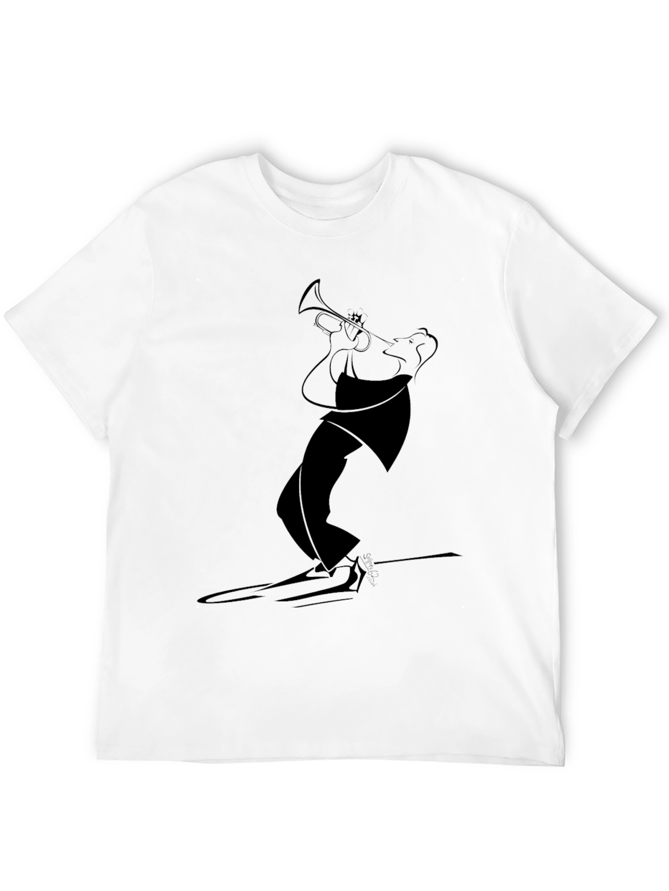 Jazz Trumpet Player Graphic Tee - Black