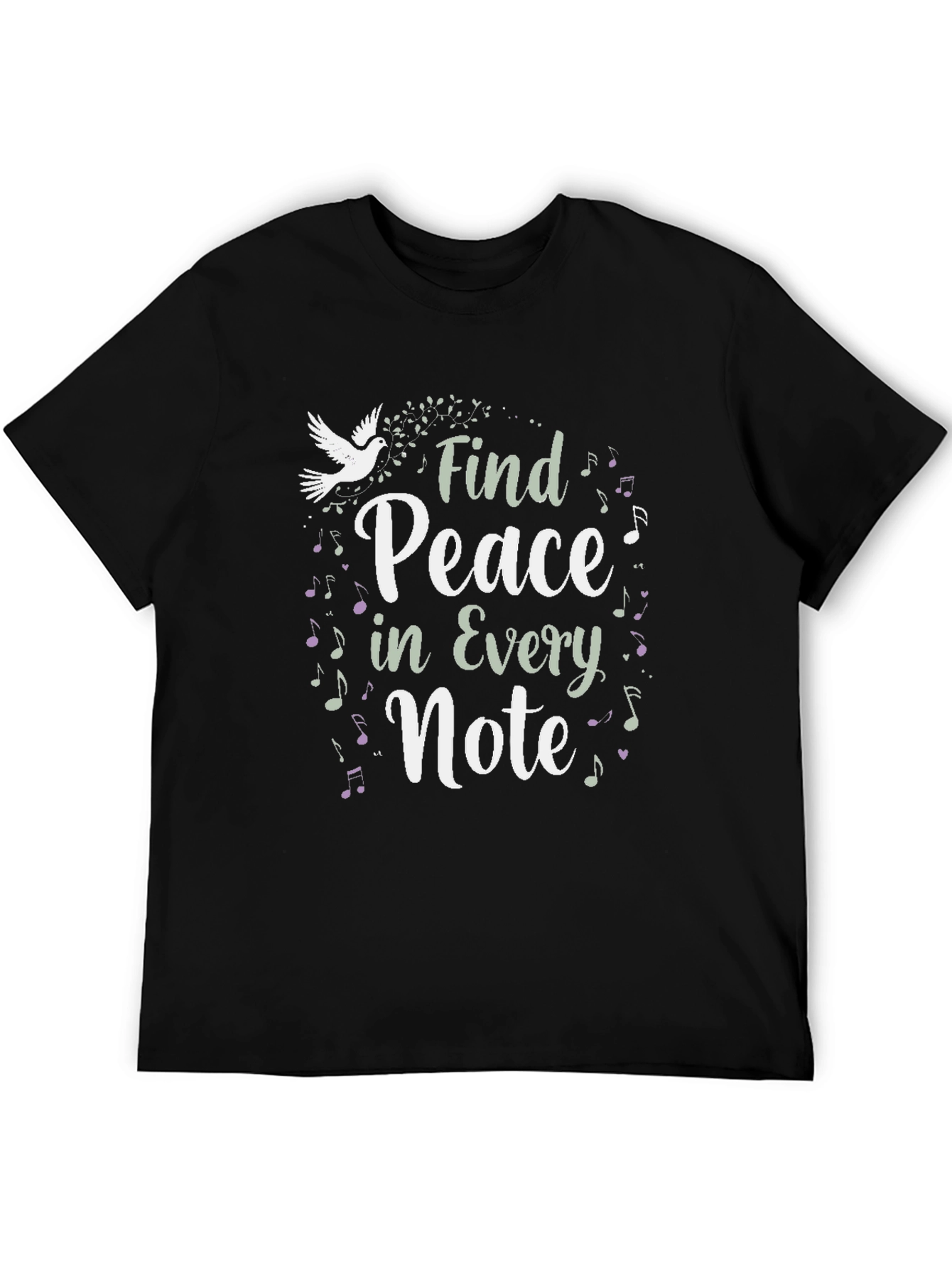 Find Peace In Every Note Black Graphic Tee