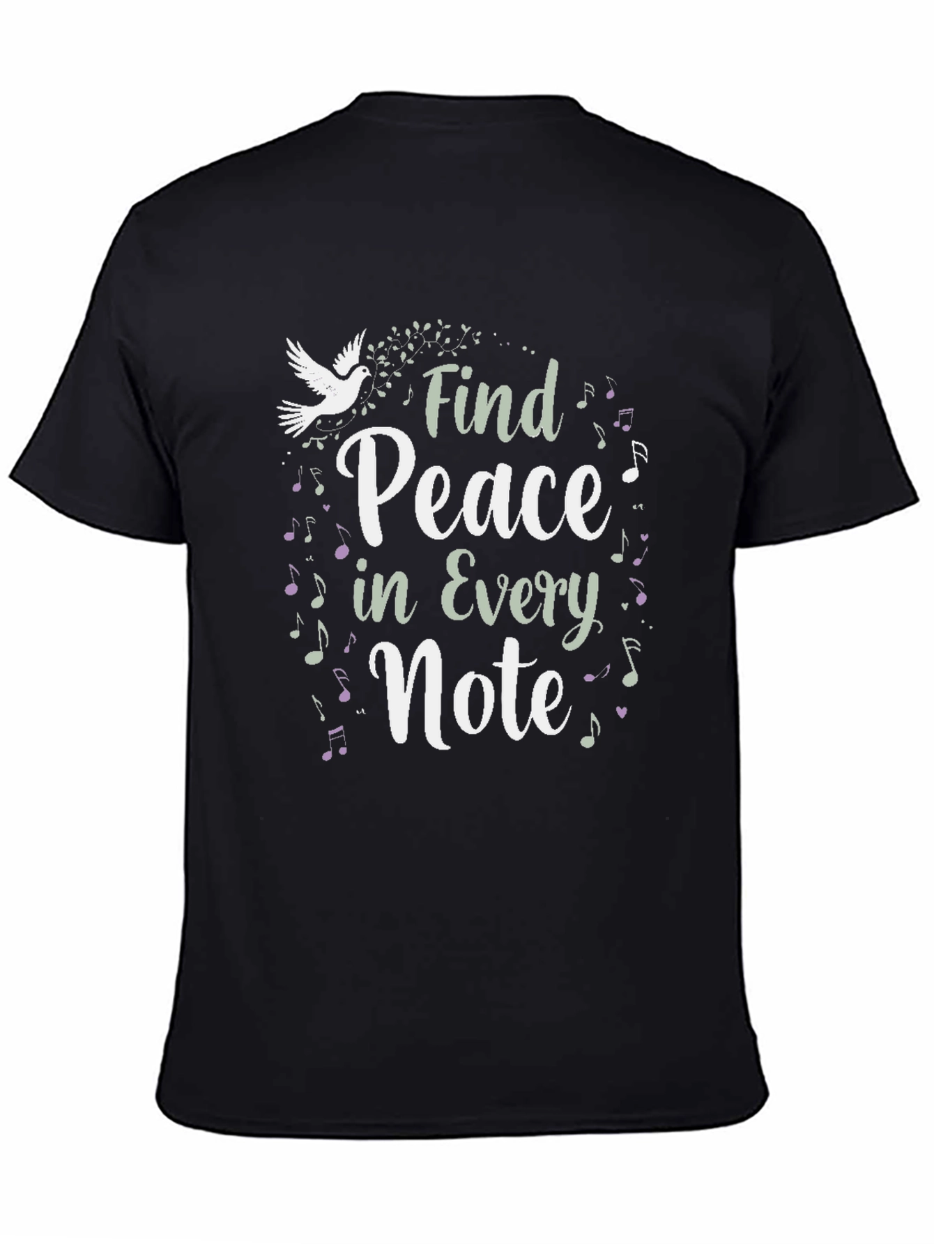 Find Peace In Every Note Black Graphic Tee