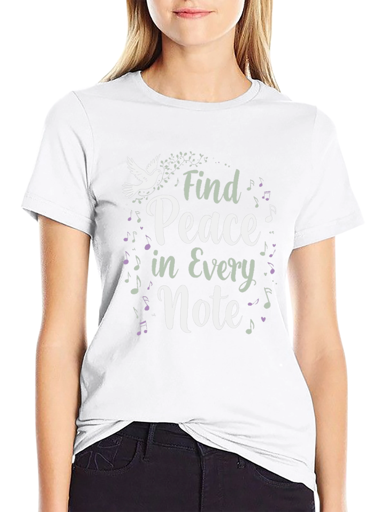 Find Peace In Every Note Black Graphic Tee