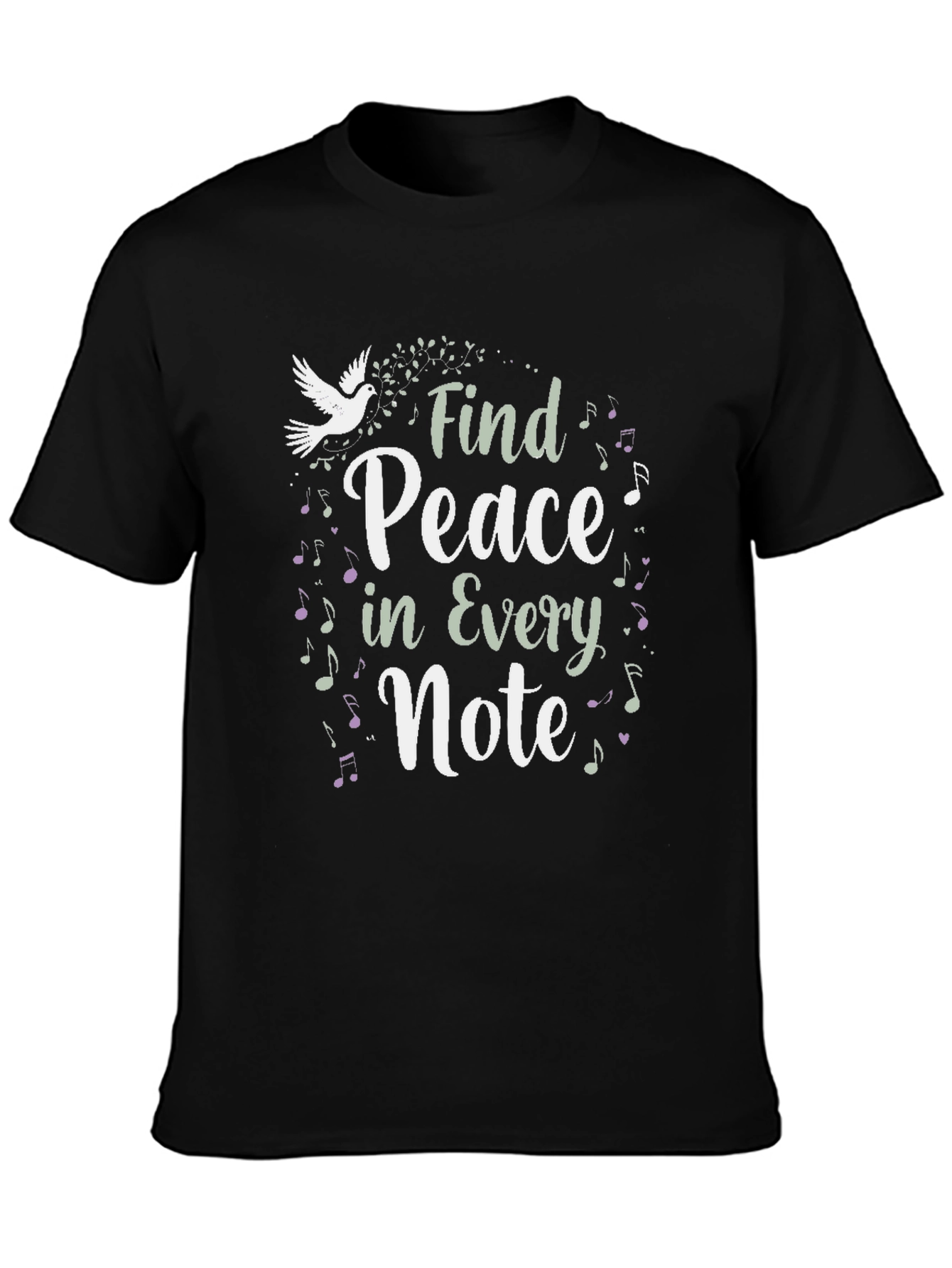 Find Peace In Every Note Black Graphic Tee