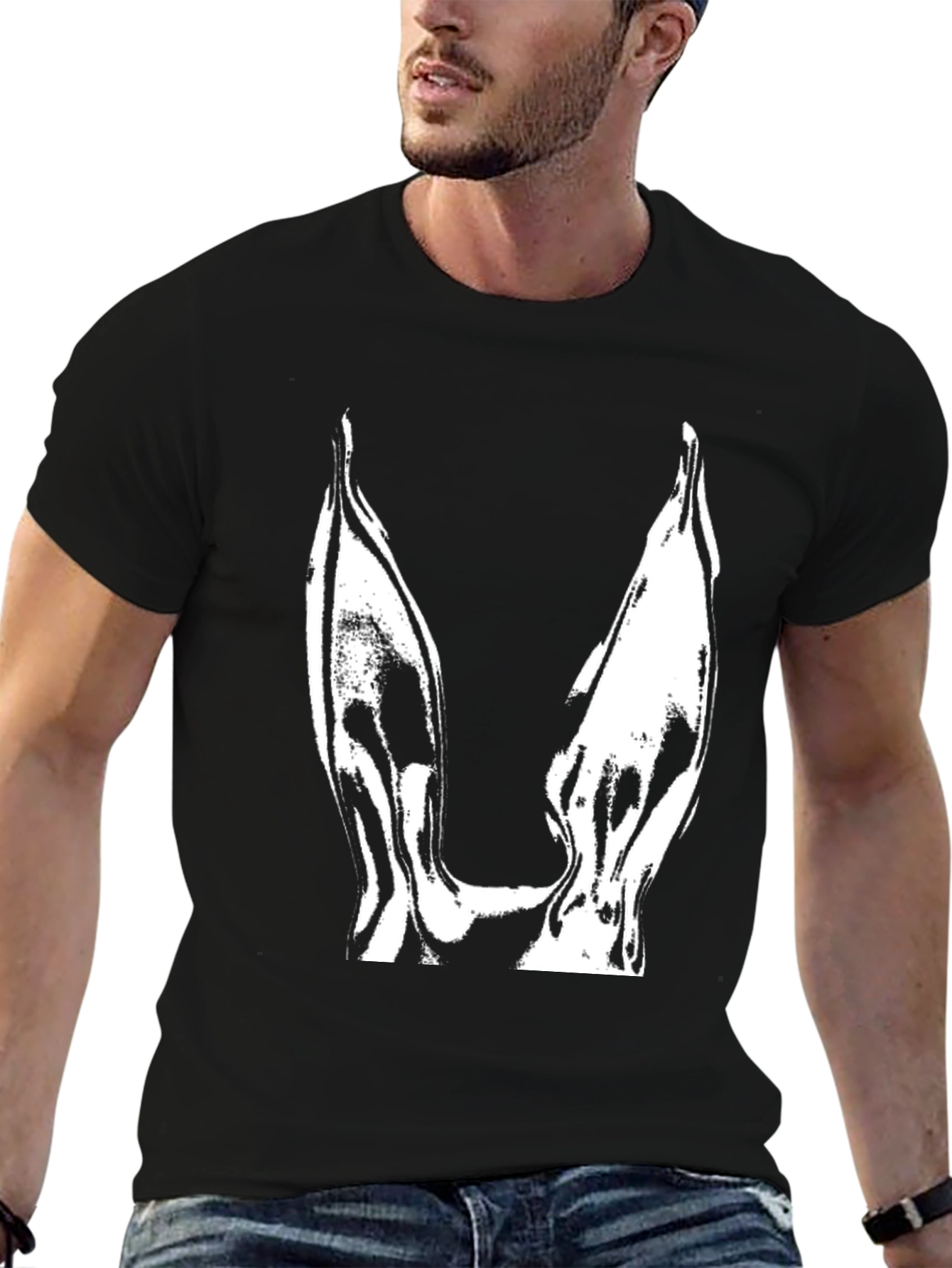 Modern Black T-Shirt with Abstract Design