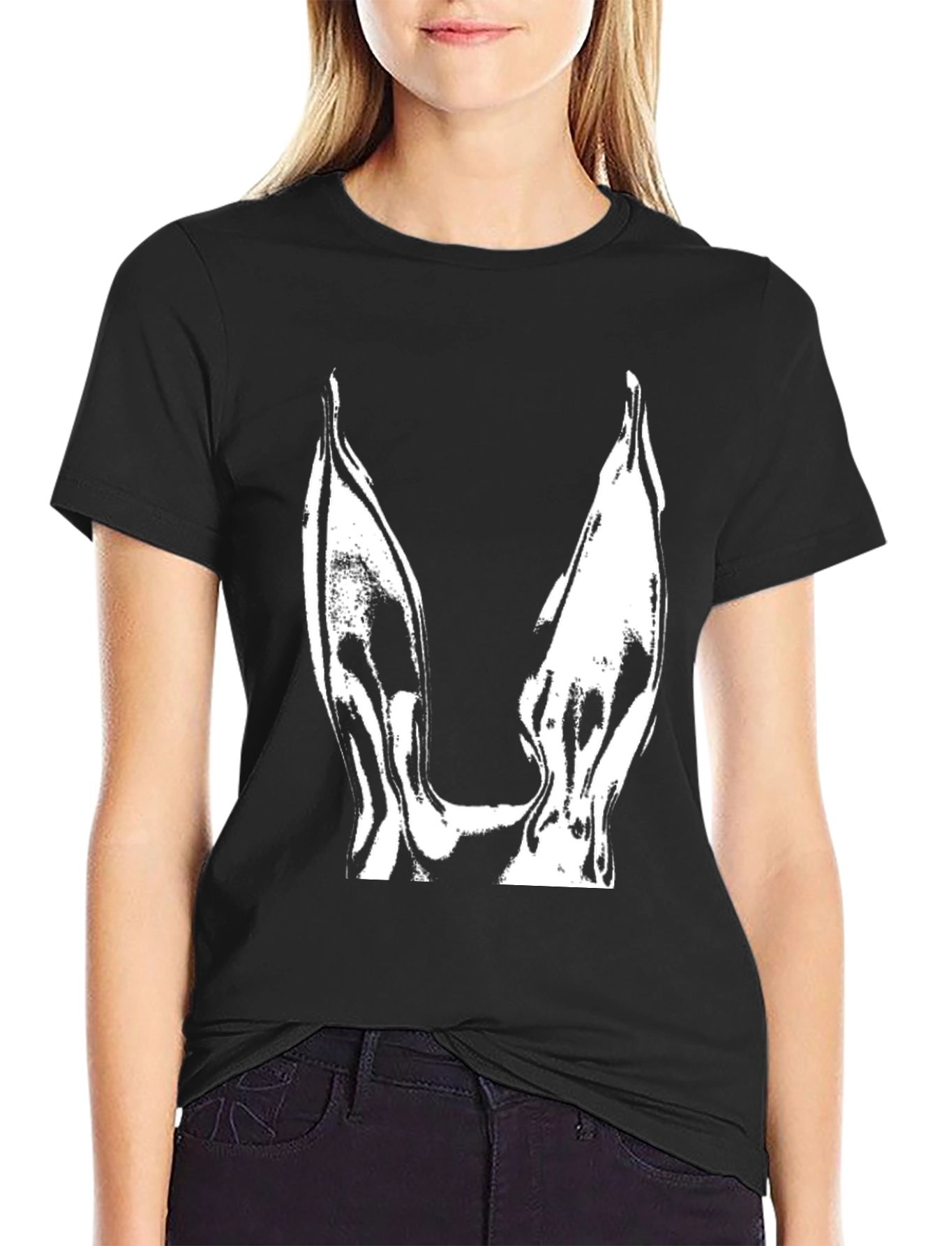 Modern Black T-Shirt with Abstract Design