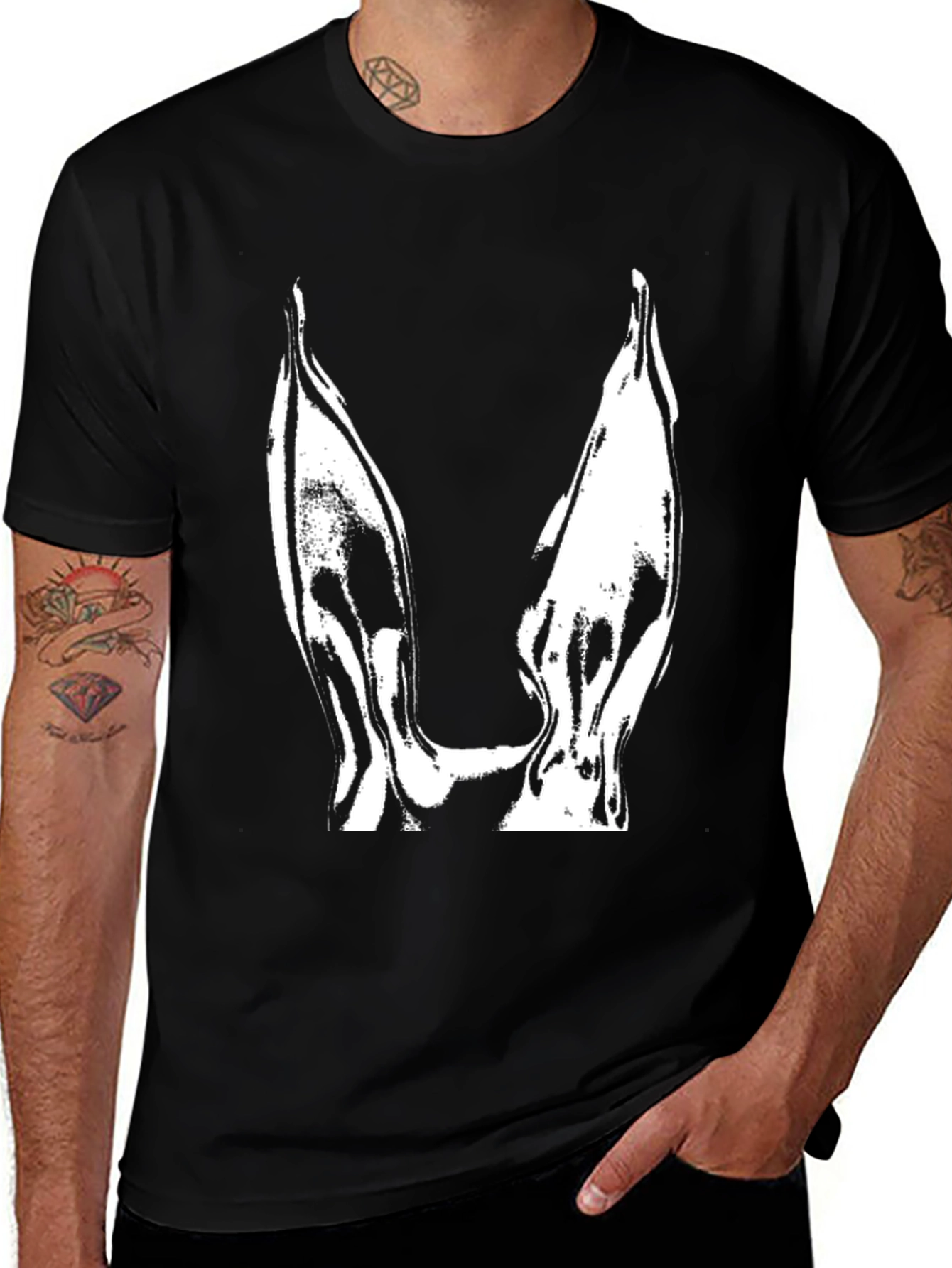Modern Black T-Shirt with Abstract Design
