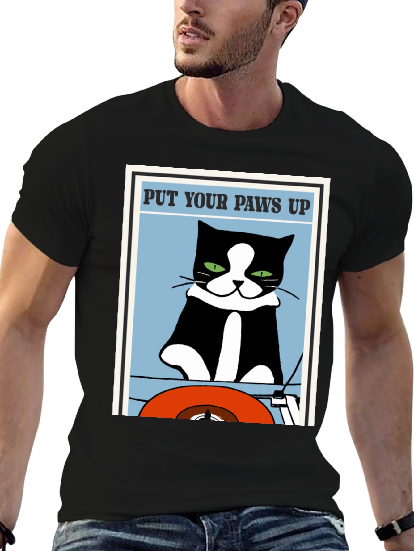 Put Your Paws Up Cat Graphic T-Shirt