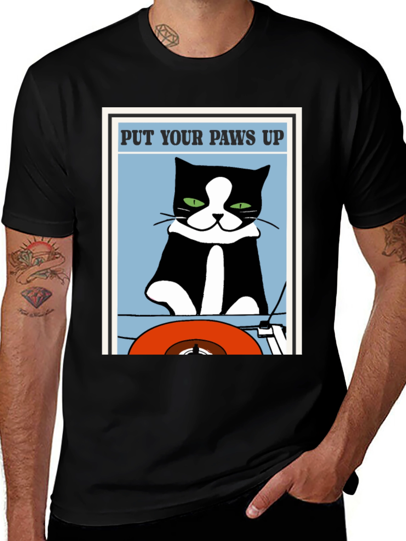 Put Your Paws Up Cat Graphic T-Shirt
