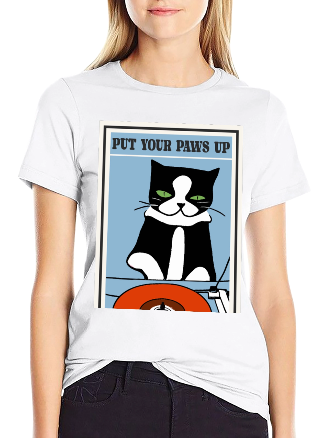 Put Your Paws Up Cat Graphic T-Shirt