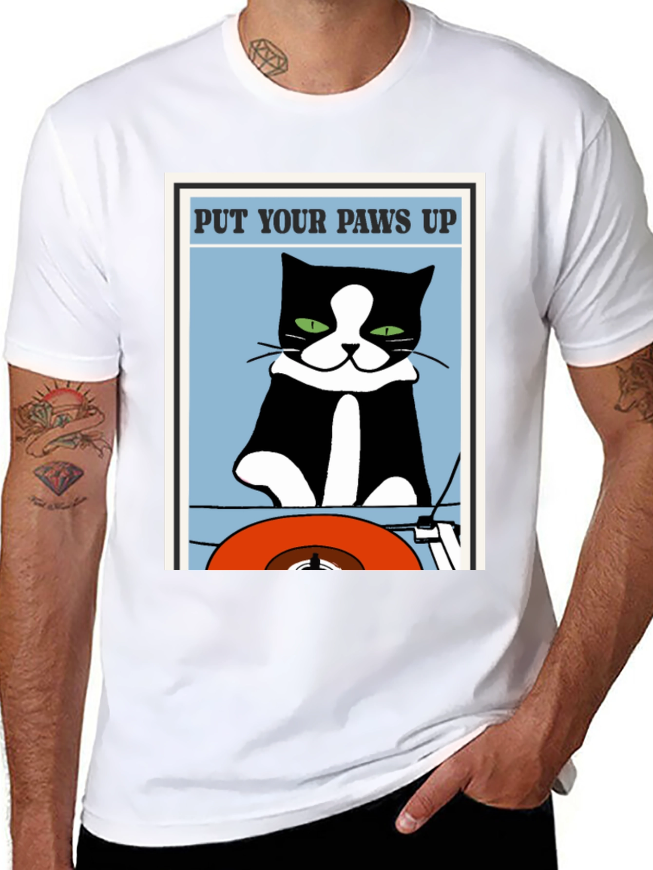 Put Your Paws Up Cat Graphic T-Shirt