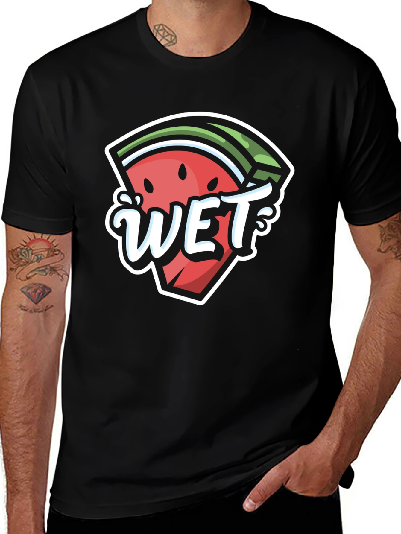 Watermelon Wet Graphic Tee - Summer Fun T-Shirt