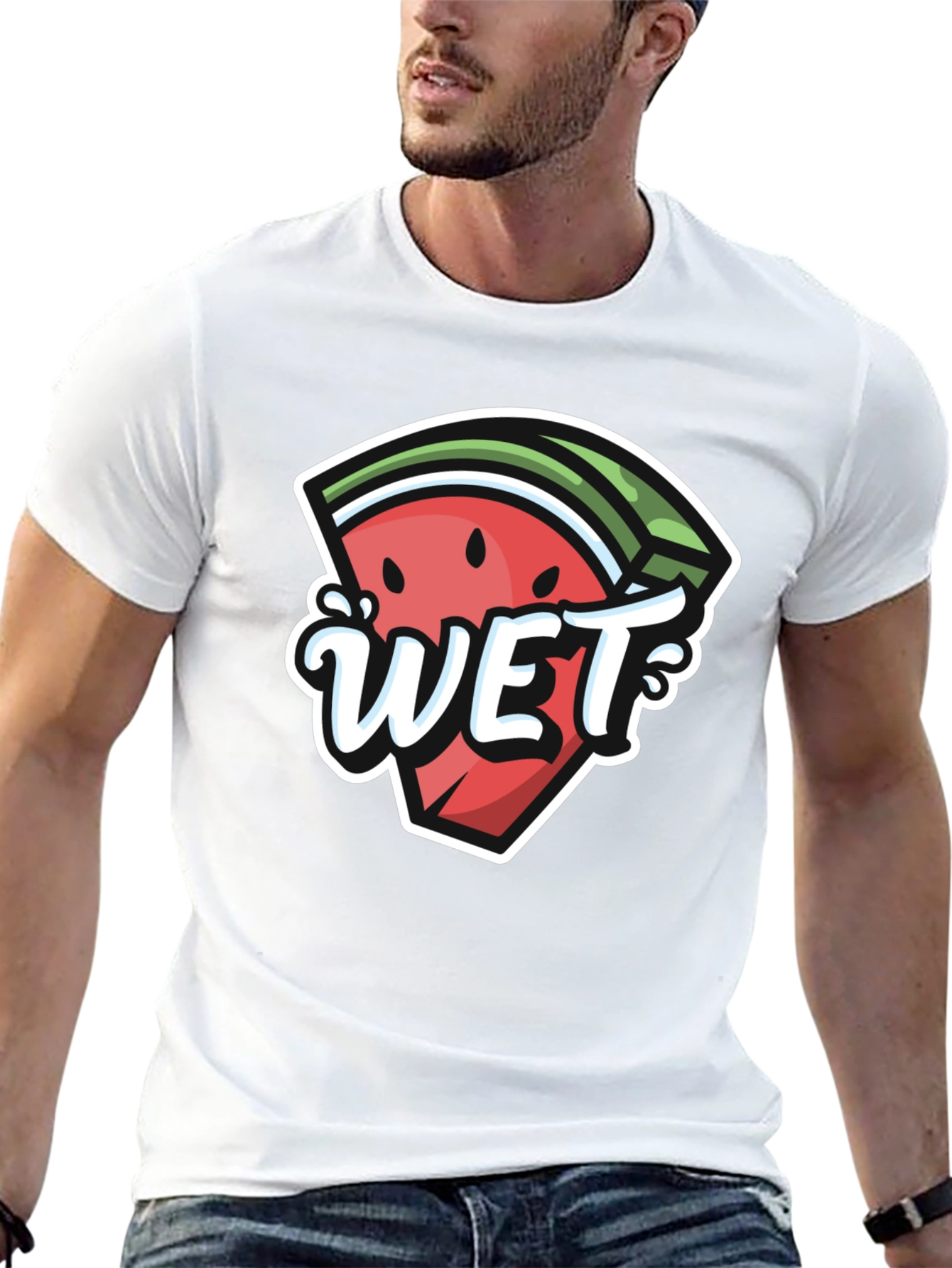 Watermelon Wet Graphic Tee - Summer Fun T-Shirt