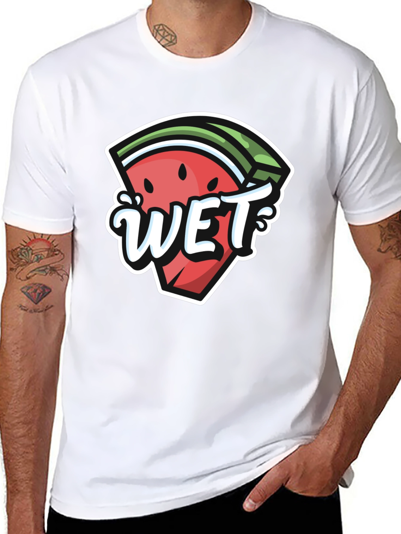 Watermelon Wet Graphic Tee - Summer Fun T-Shirt