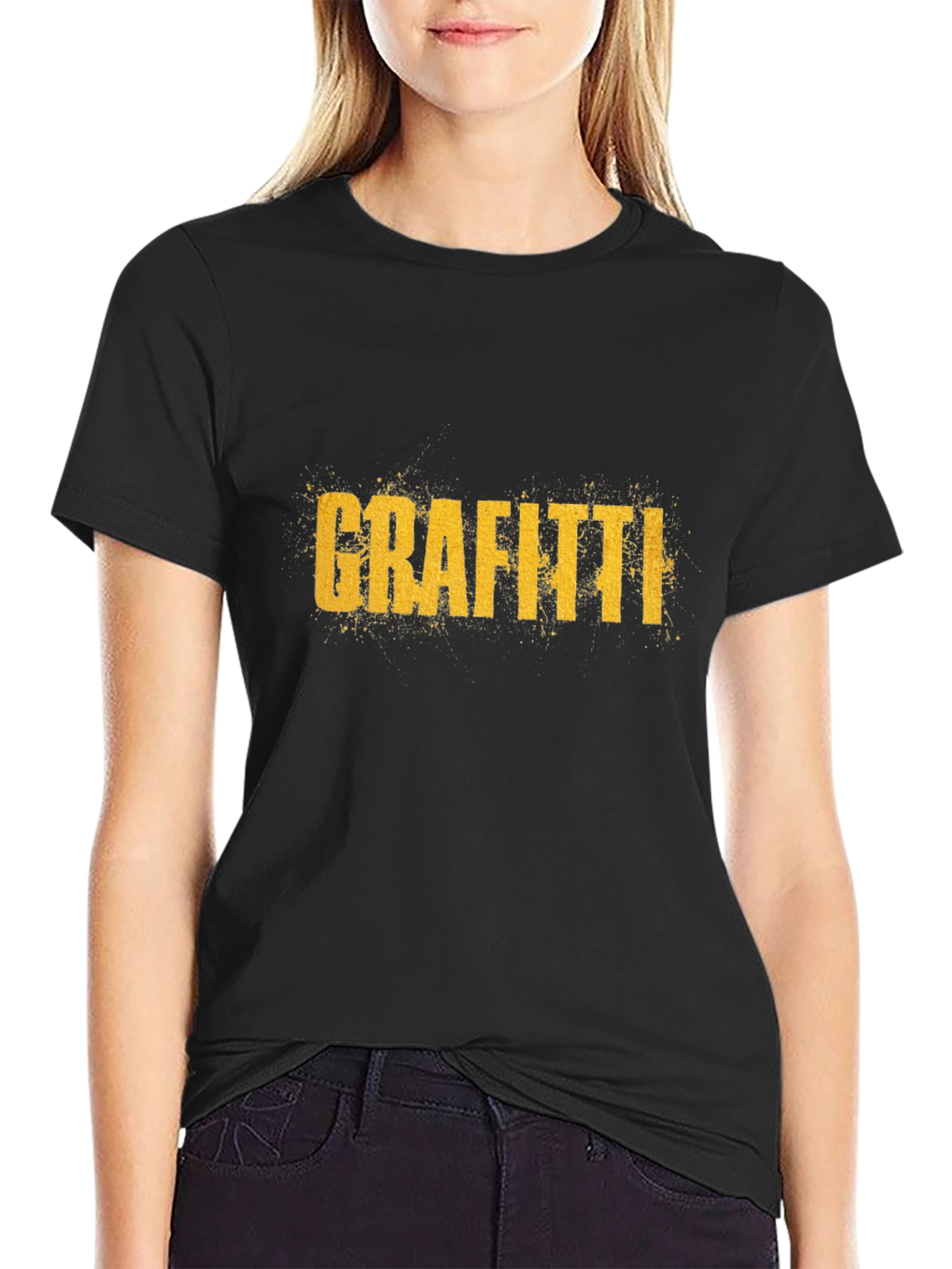 Grafitti Graphic Print Crew Neck T-Shirt