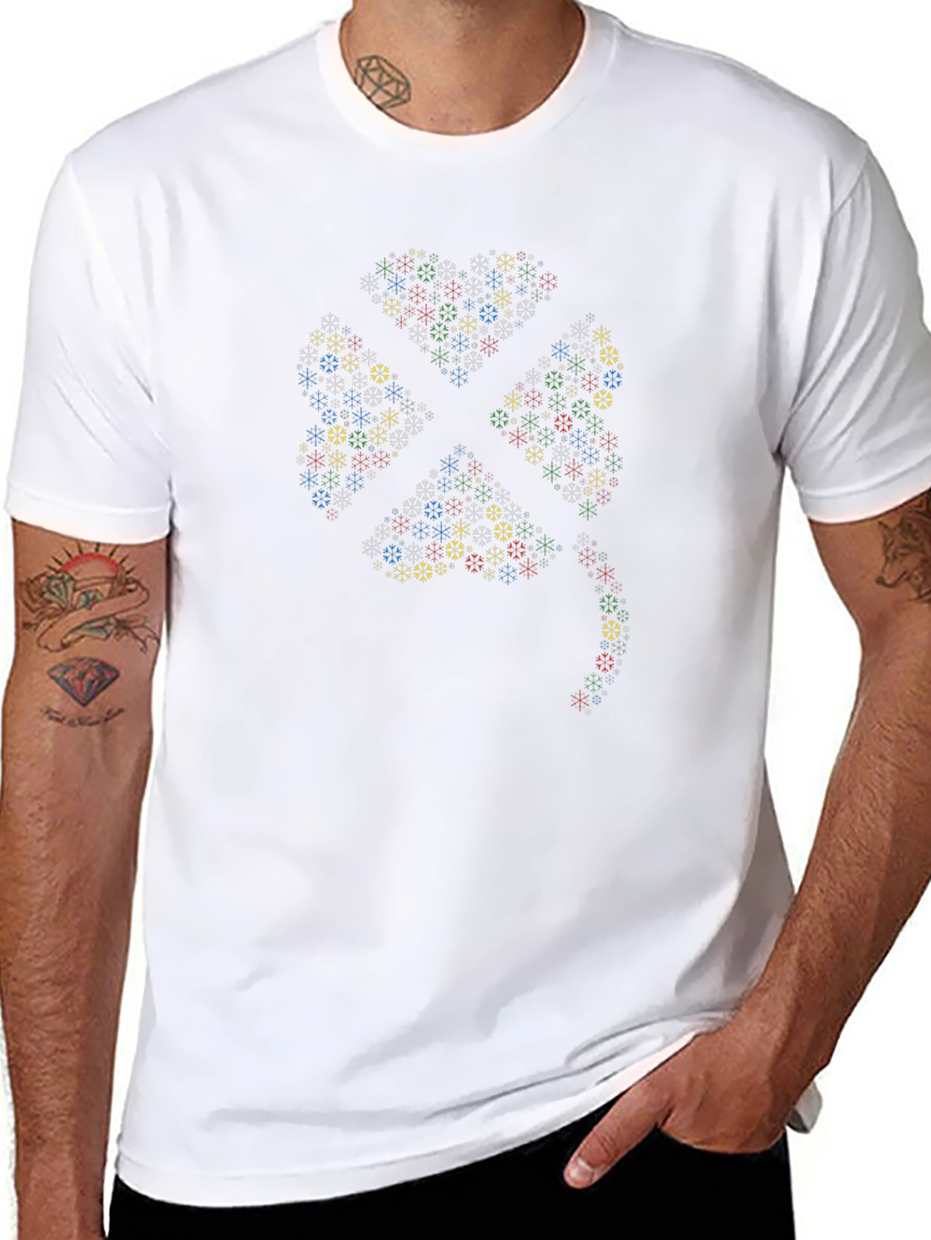 Lucky Clover Graphic T-Shirt - Black