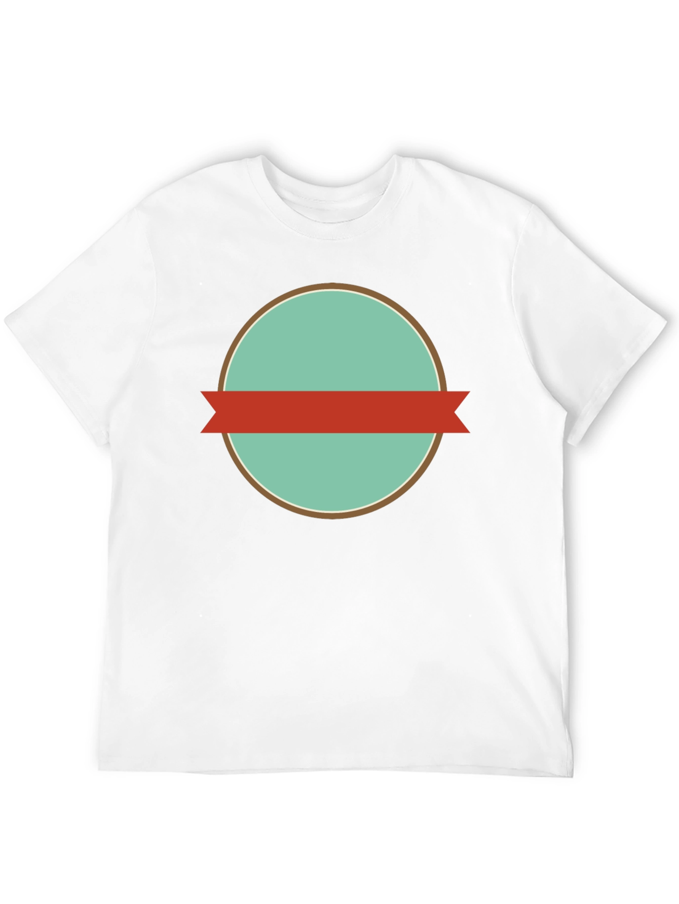 Mens Black Graphic Tee with Retro Circle Design
