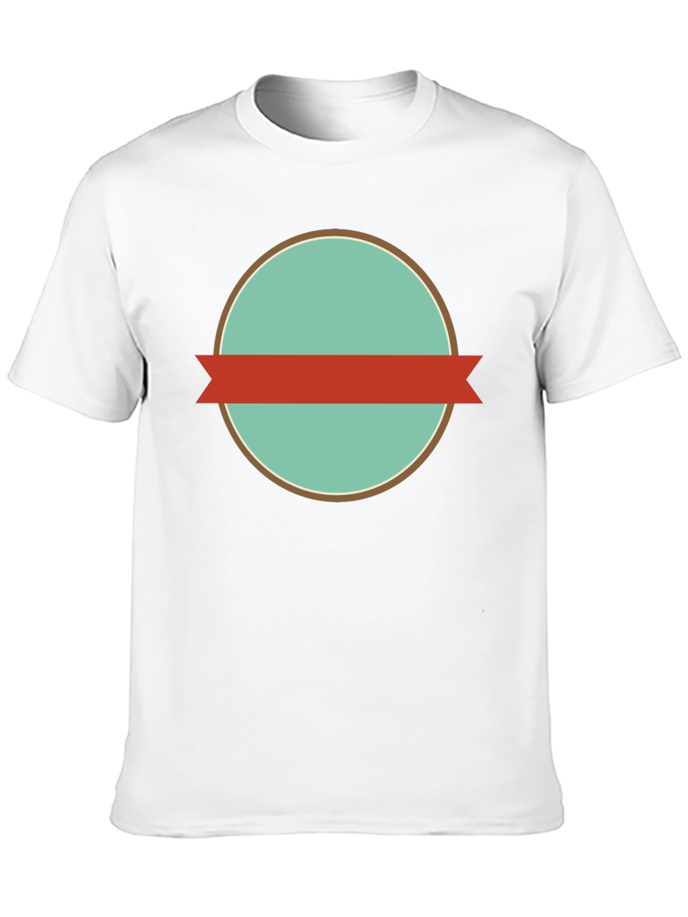 Mens Black Graphic Tee with Retro Circle Design