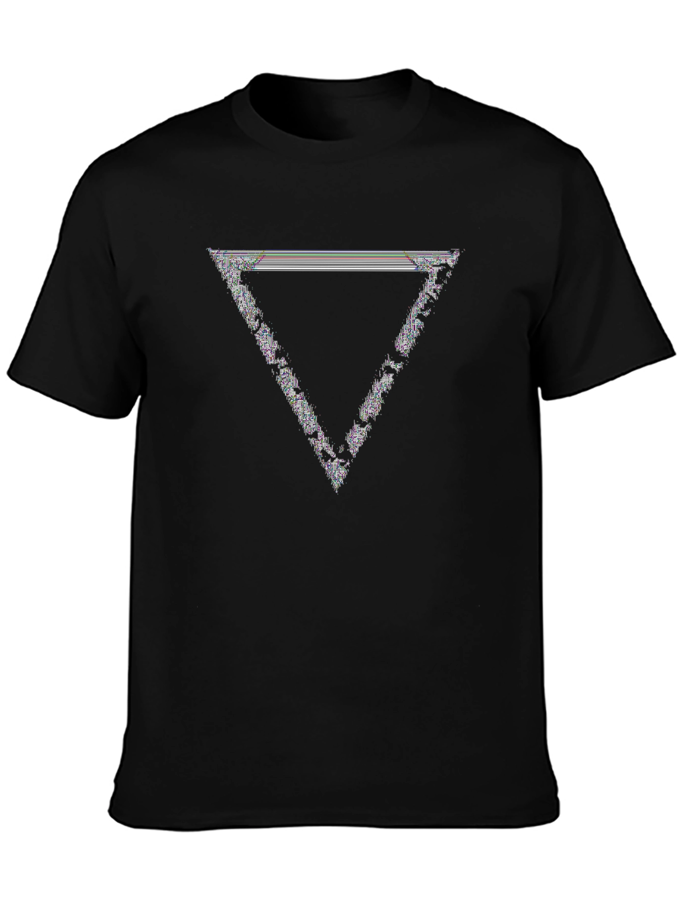 Abstract Triangle Graphic Tee - Black T-Shirt