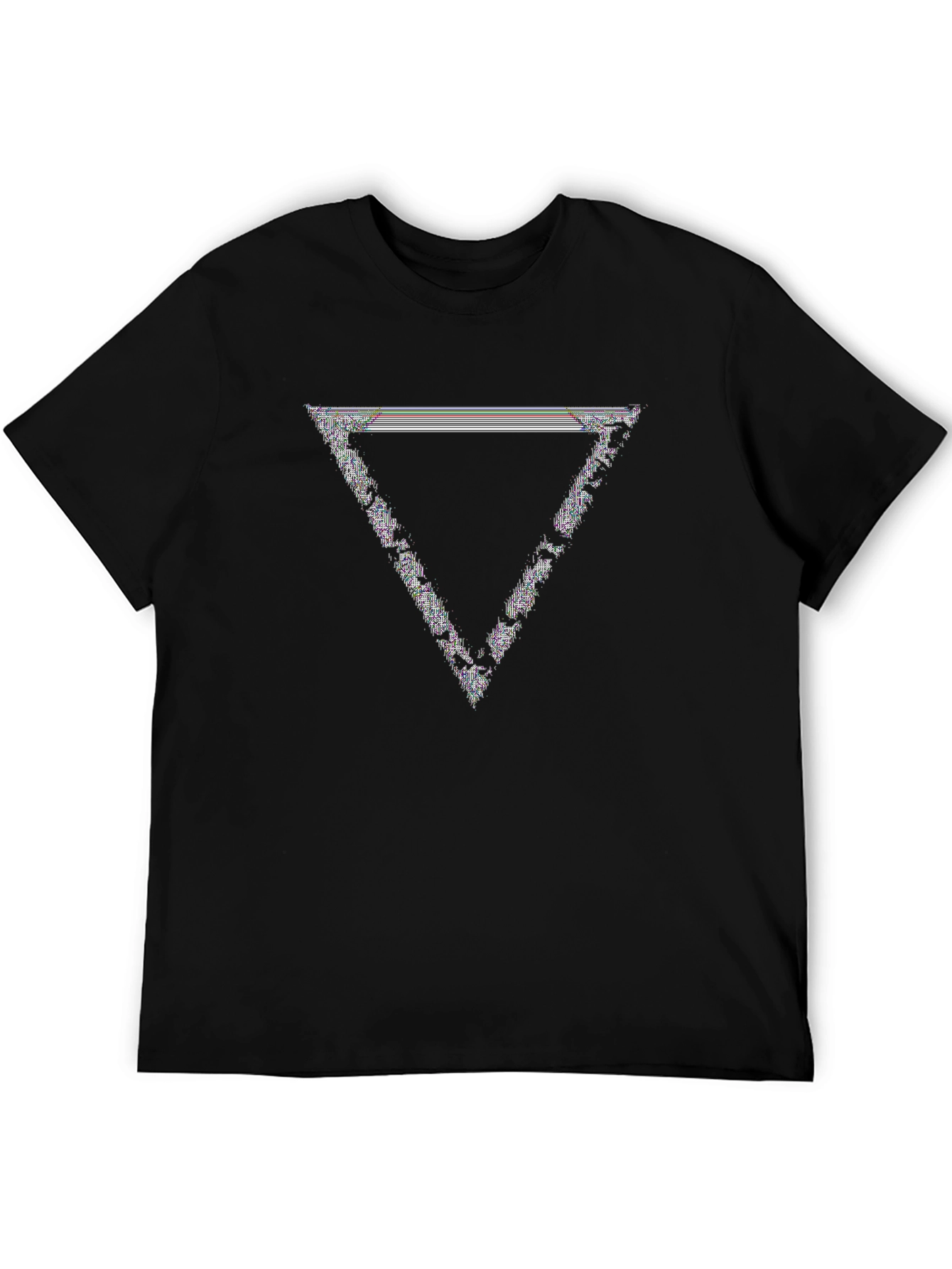 Abstract Triangle Graphic Tee - Black T-Shirt