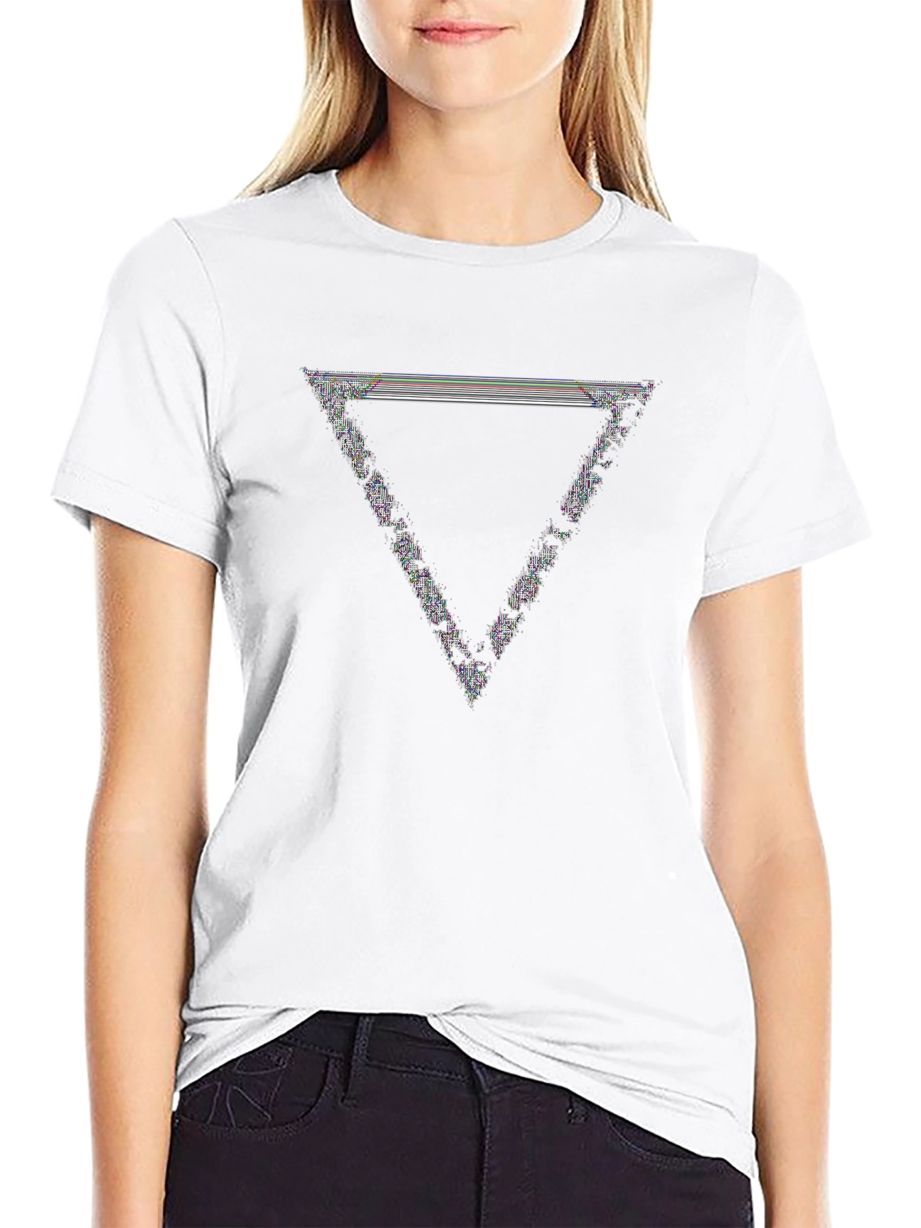 Abstract Triangle Graphic Tee - Black T-Shirt