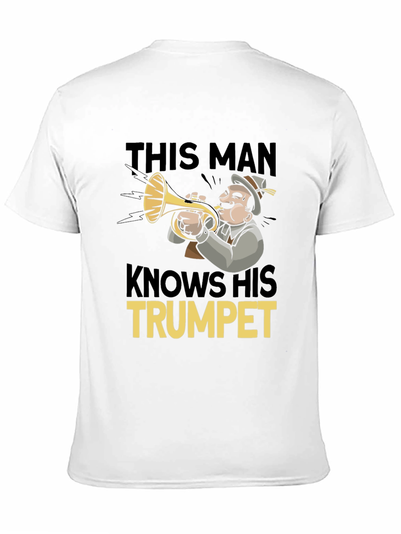 This Man Knows His Trumpet Black Graphic Tee