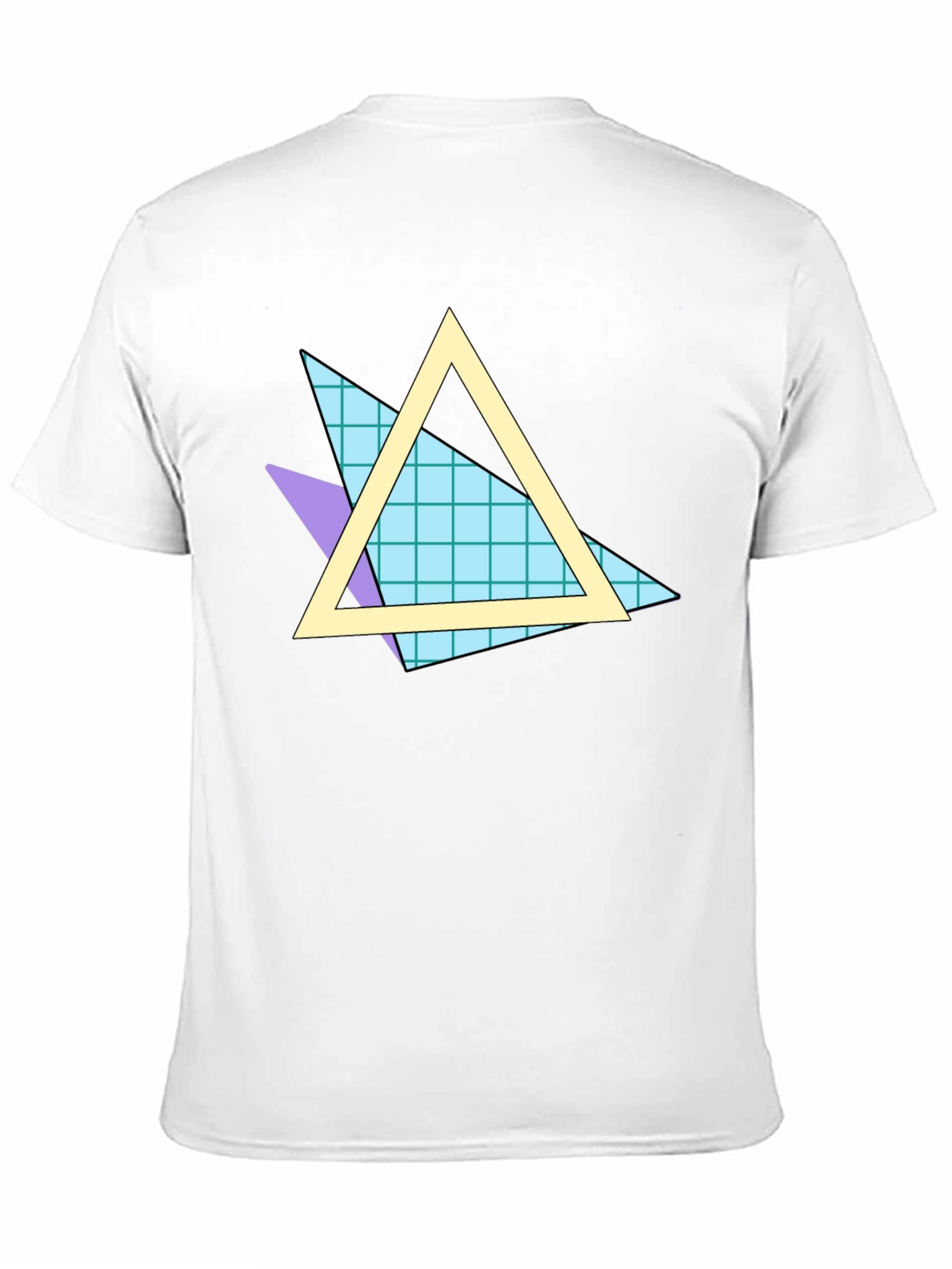 Retro 80s Triangle Pattern Black T-Shirt