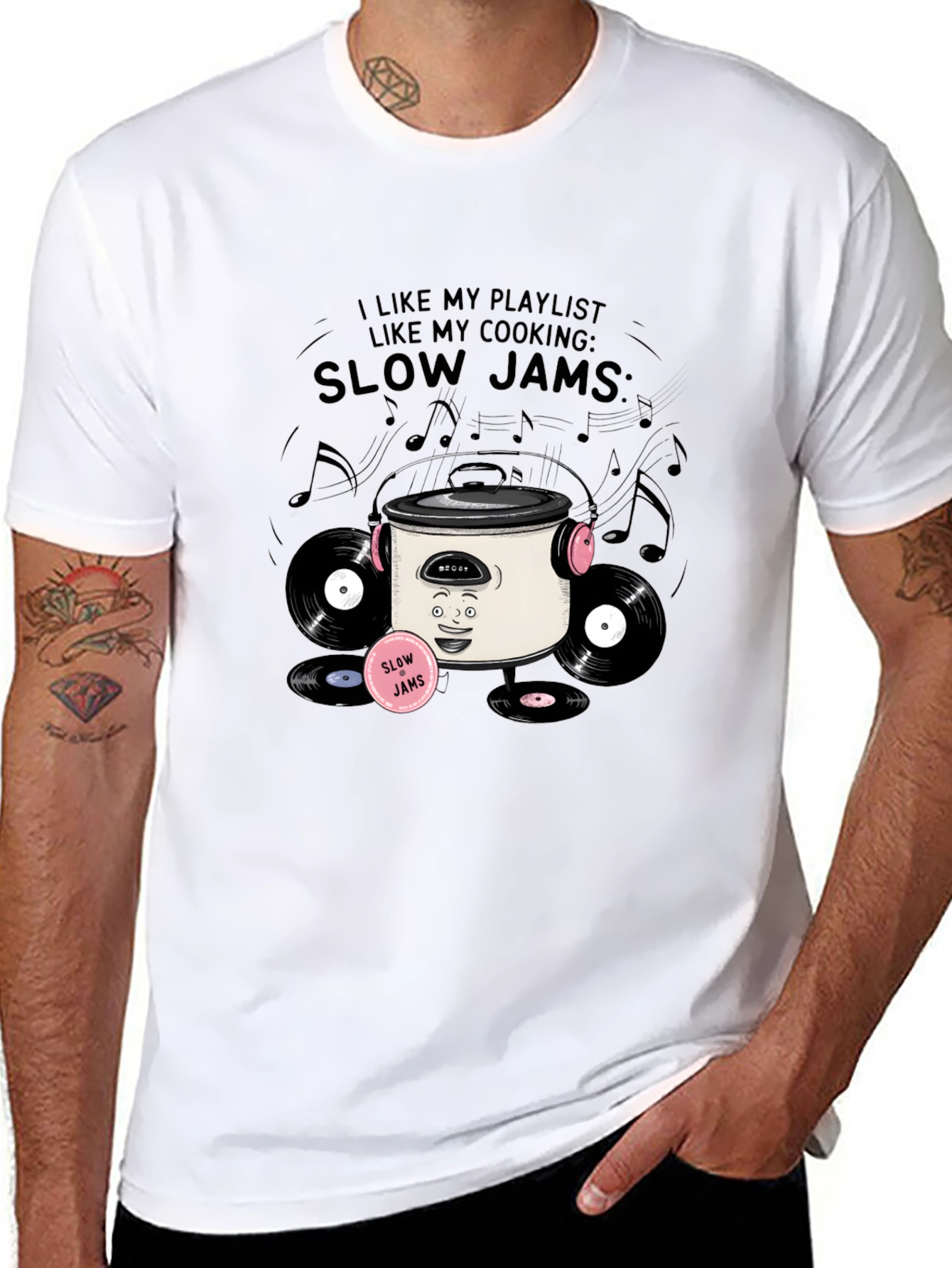 Slow Jams Cooking T-Shirt - Music & Foodie Apparel
