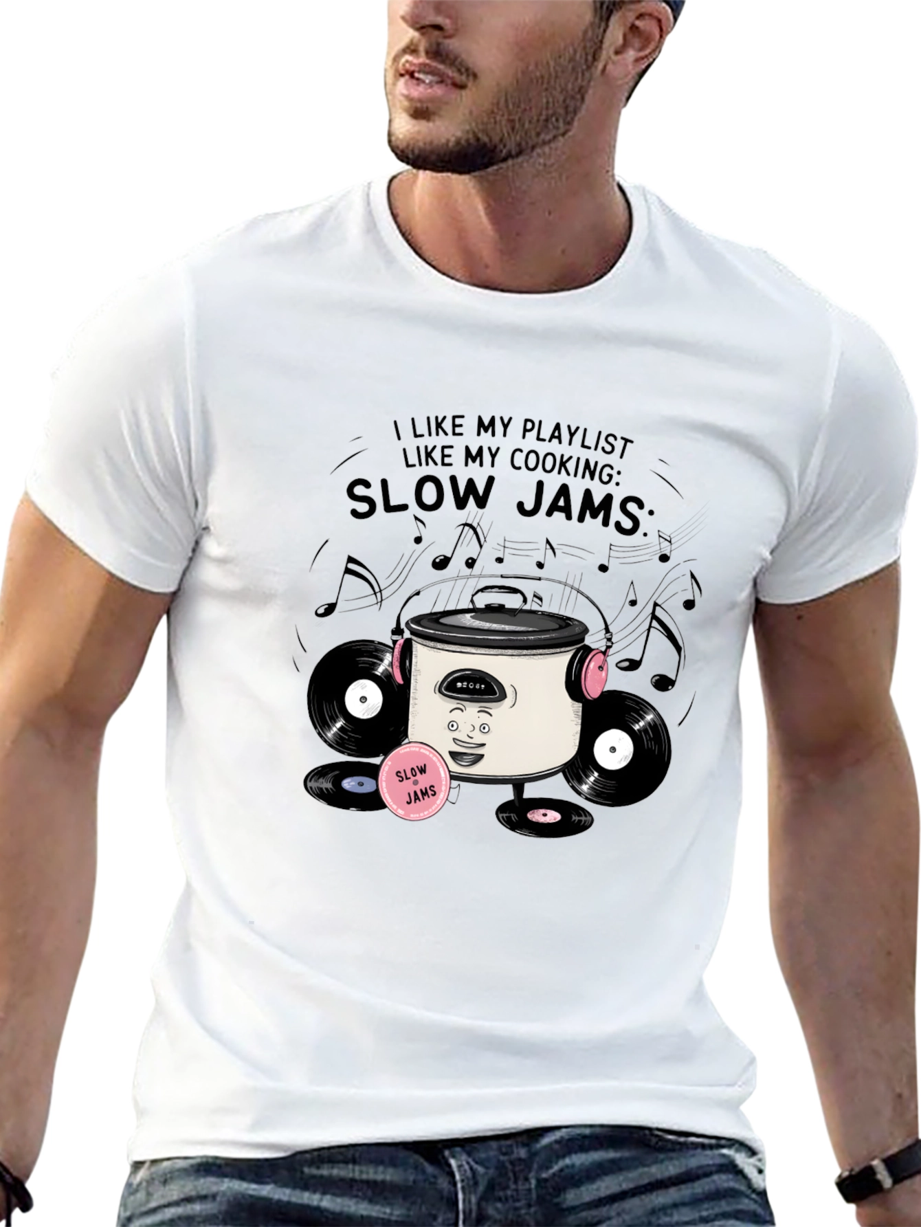 Slow Jams Cooking T-Shirt - Music & Foodie Apparel