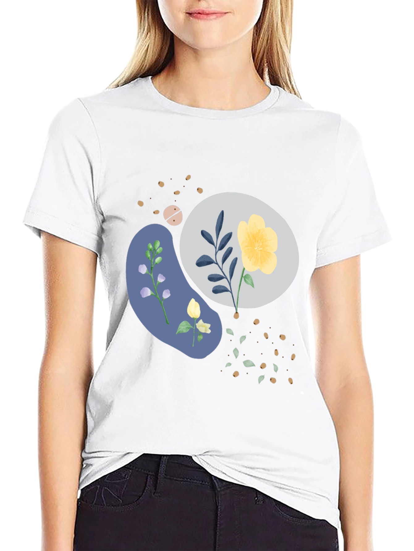 Floral Graphic Black T-Shirt