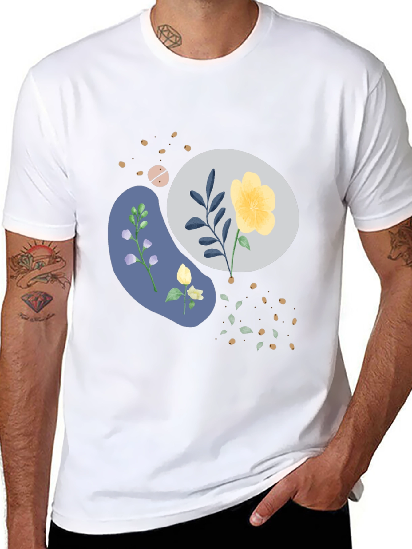 Floral Graphic Black T-Shirt