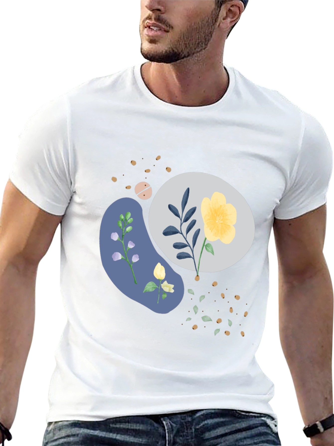 Floral Graphic Black T-Shirt