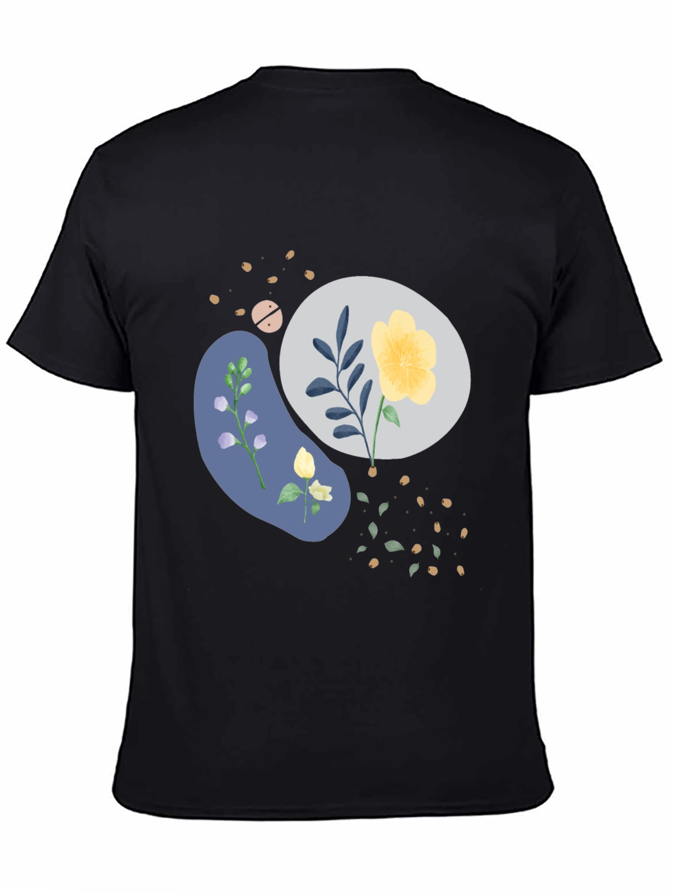 Floral Graphic Black T-Shirt