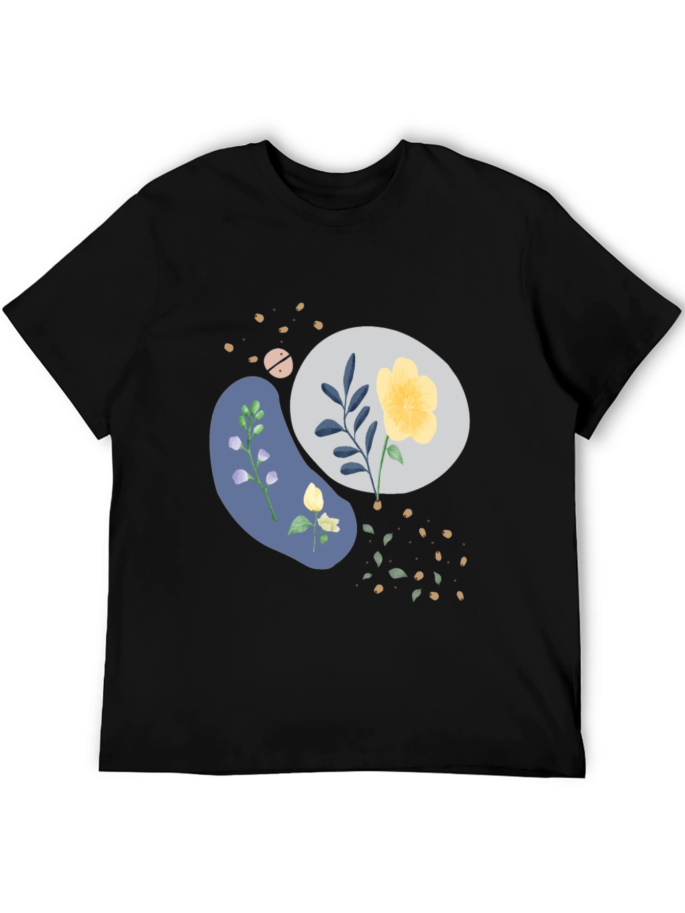 Floral Graphic Black T-Shirt