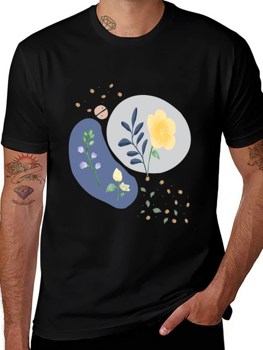 Floral Graphic Black T-Shirt