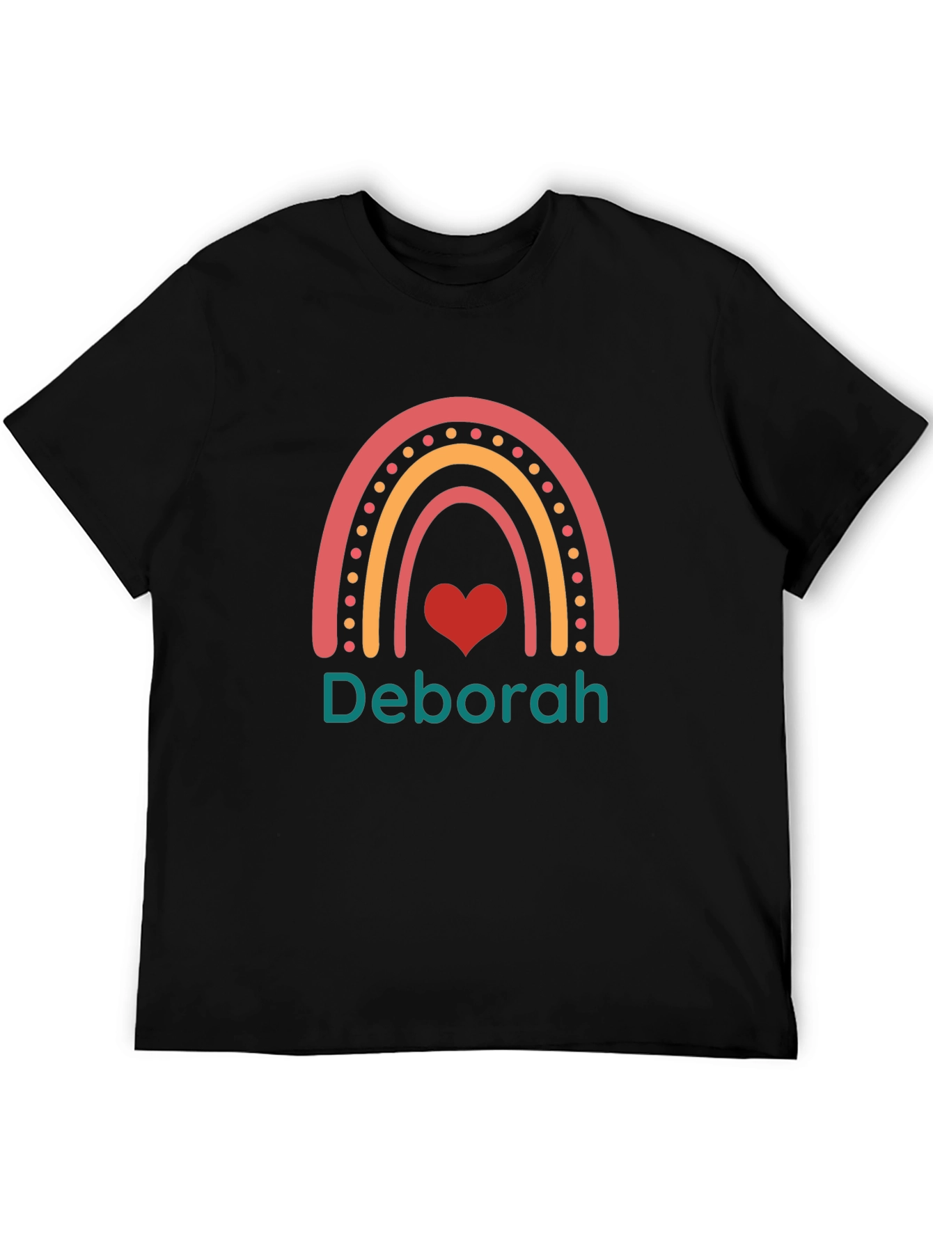 Deborah Rainbow Heart T-Shirt - Custom Name Shirt
